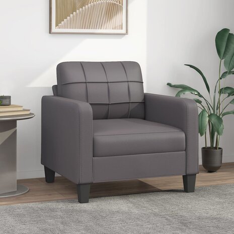 Fauteuil 60 cm kunstleer grijs 1