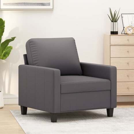 Fauteuil 60 cm kunstleer grijs 1