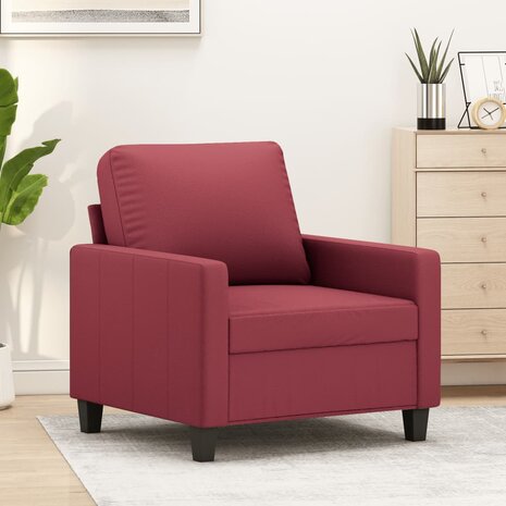 Fauteuil 60 cm kunstleer wijnrood 1