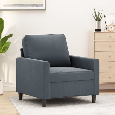 Fauteuil 60 cm fluweel donkergrijs 1