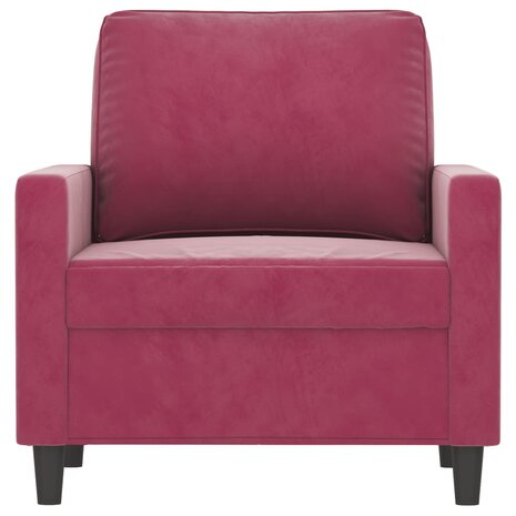 Fauteuil 60 cm fluweel wijnrood 3