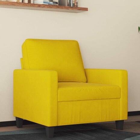 Fauteuil 60 cm fluweel geel 1