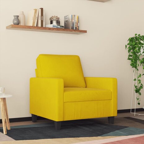 Fauteuil 60 cm fluweel geel 3