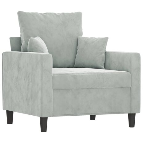 Fauteuil 60 cm fluweel lichtgrijs 2