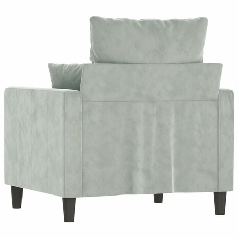 Fauteuil 60 cm fluweel lichtgrijs 5