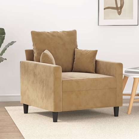 Fauteuil 60 cm fluweel bruin 1