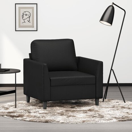 Fauteuil 60 cm kunstleer zwart 1