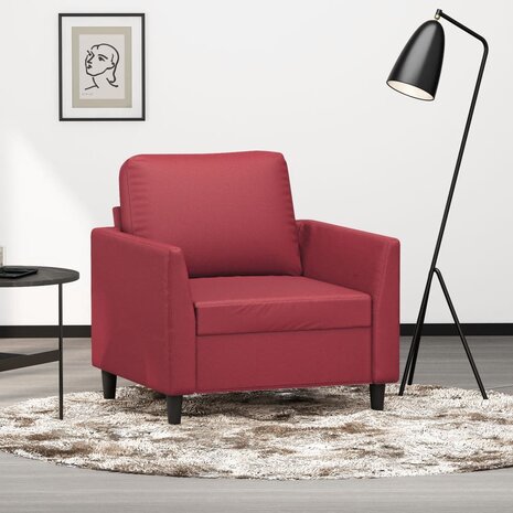 Fauteuil 60 cm kunstleer wijnrood 1