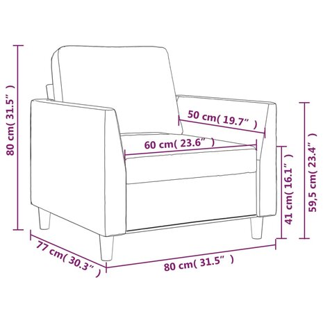 Fauteuil 60 cm kunstleer wijnrood 8