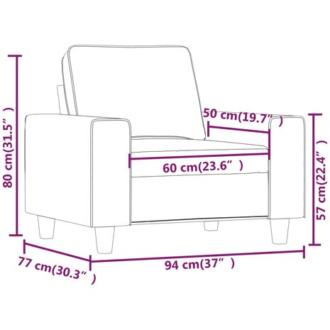 Fauteuil 60 cm stof lichtgrijs 8