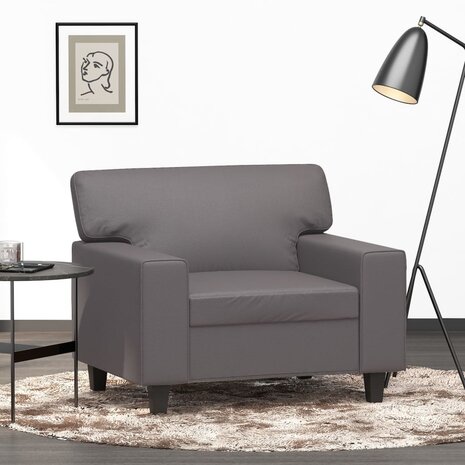 Fauteuil 60 cm kunstleer grijs 1