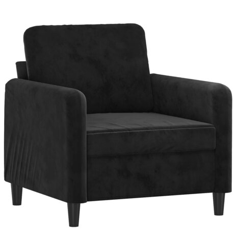 Fauteuil 60 cm fluweel zwart 2