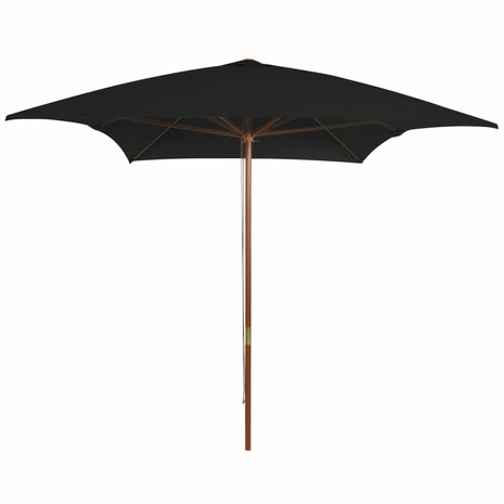 Parasol met houten paal 200x300 cm zwart 1