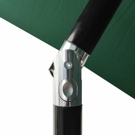 Parasol met LED&apos;s en stalen paal 2x3 m groen 7
