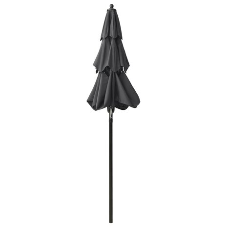 Parasol 3-laags met aluminium paal 2 m antracietkleurig 4