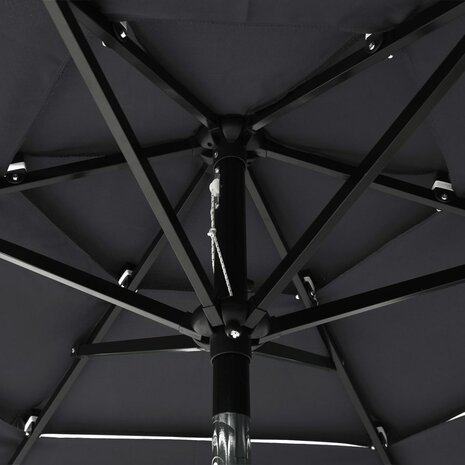 Parasol 3-laags met aluminium paal 2 m antracietkleurig 5