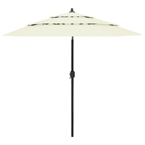 Parasol 3-laags met aluminium paal 2,5 m zandkleurig 1