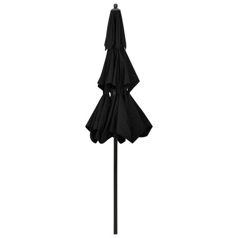 Parasol 3-laags met aluminium paal 2,5 m zwart 4