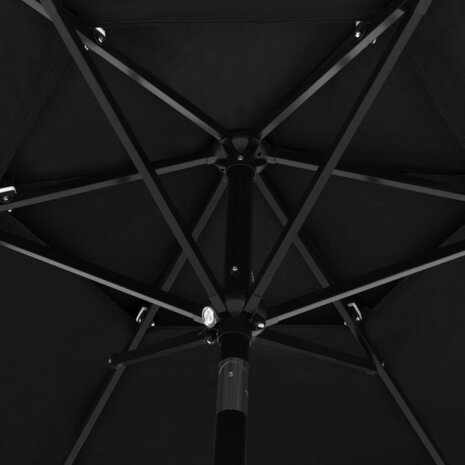 Parasol 3-laags met aluminium paal 2,5 m zwart 5