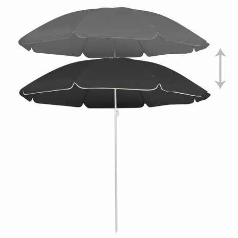 Parasol met stalen paal 180 cm antracietkleurig 2