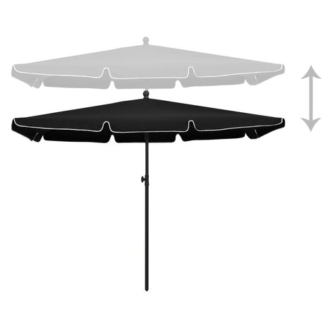 Parasol met paal 210x140 cm zwart 3