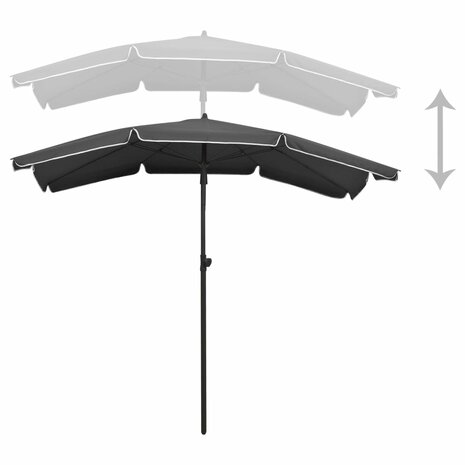 Parasol met paal 200x130 cm antracietkleurig 4