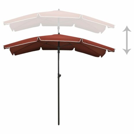 Parasol met paal 200x130 cm terracottakleurig 4