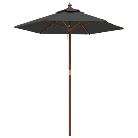 Parasol met houten paal 196x231 cm antracietkleurig 2