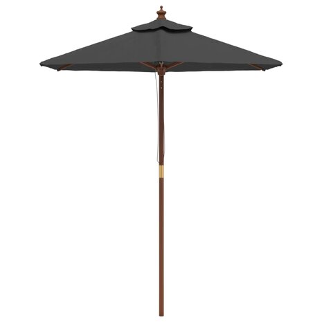 Parasol met houten paal 196x231 cm antracietkleurig 3