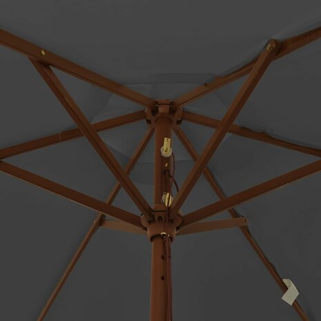 Parasol met houten paal 196x231 cm antracietkleurig 6
