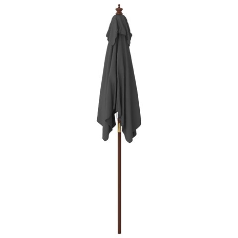 Parasol met houten paal 198x198x231 cm antracietkleurig 4