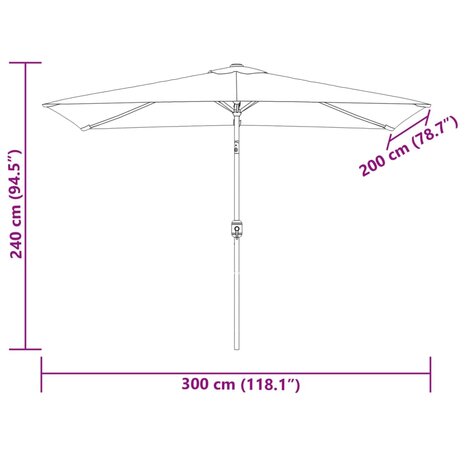 Parasol rechthoekig 200x300 cm groen 8