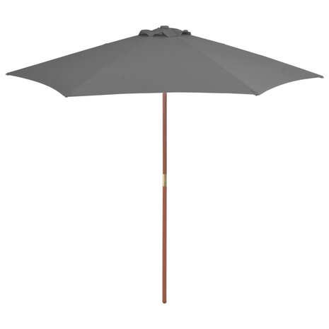 Parasol met houten paal 270 cm antraciet 1
