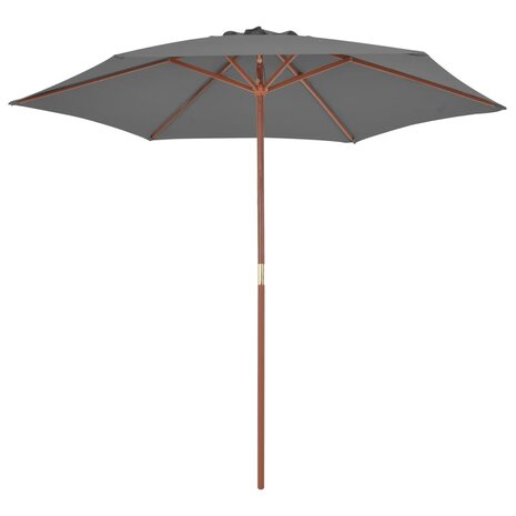 Parasol met houten paal 270 cm antraciet 2