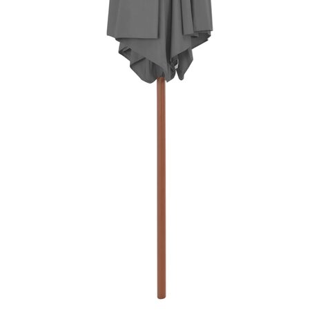 Parasol met houten paal 270 cm antraciet 4