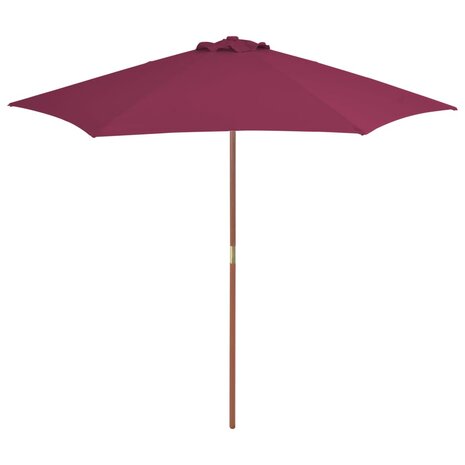 Parasol met houten paal 270 cm bordeauxrood 1