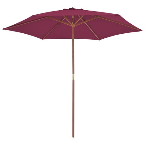 Parasol met houten paal 270 cm bordeauxrood 2