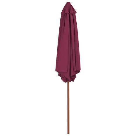 Parasol met houten paal 270 cm bordeauxrood 3