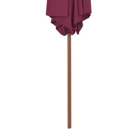 Parasol met houten paal 270 cm bordeauxrood 4