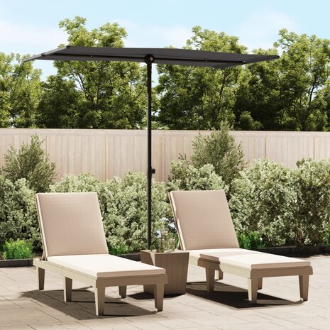 Parasol met aluminium paal 180x110 cm antracietkleurig 1