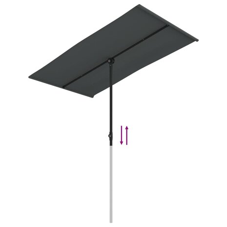 Parasol met aluminium paal 180x110 cm antracietkleurig 7