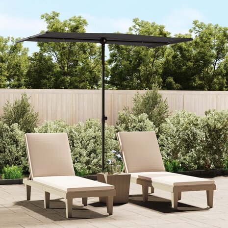 Parasol met aluminium paal 180x110 cm zwart 1