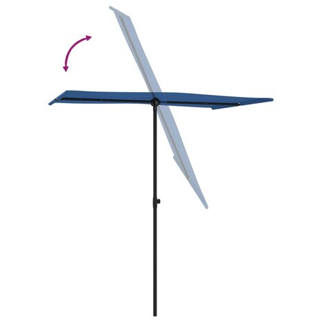 Parasol met aluminium paal 180x110 cm azuurblauw 6