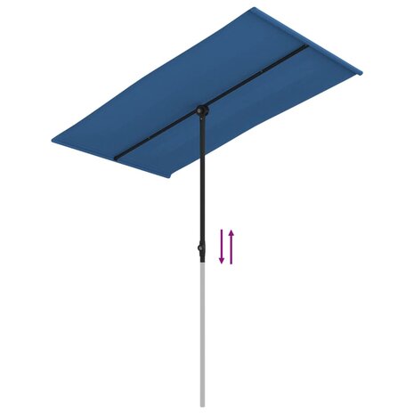 Parasol met aluminium paal 180x110 cm azuurblauw 7