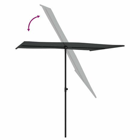 Parasol met aluminium paal 2x1,5 m antracietkleurig 6