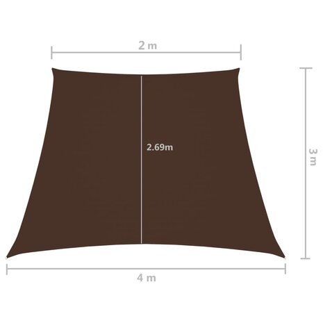 Zonnezeil trapezium 2/4x3 m oxford stof bruin 6