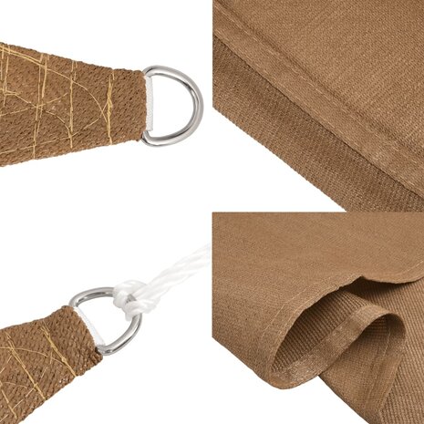 Zonnezeil 160 g/m² 2x2,5 m HDPE taupe 6