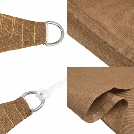 Zonnezeil 160 g/m² 3/4x2 m HDPE taupe 7