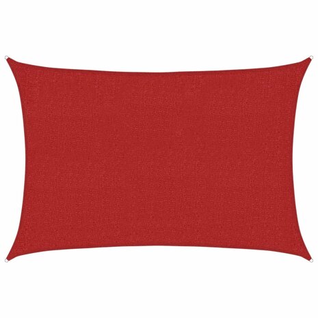 Zonnezeil 160 g/m² 2x3 m HDPE rood 2