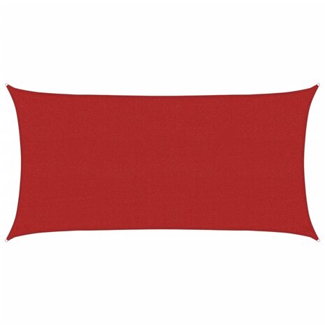 Zonnezeil 160 g/m² 2x3,5 m HDPE rood 2